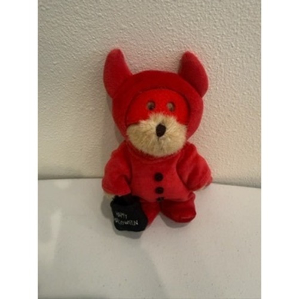 Boyds Bears Plush Halloween Devil Costume Teddy Bear Happy Halloween Bag Red